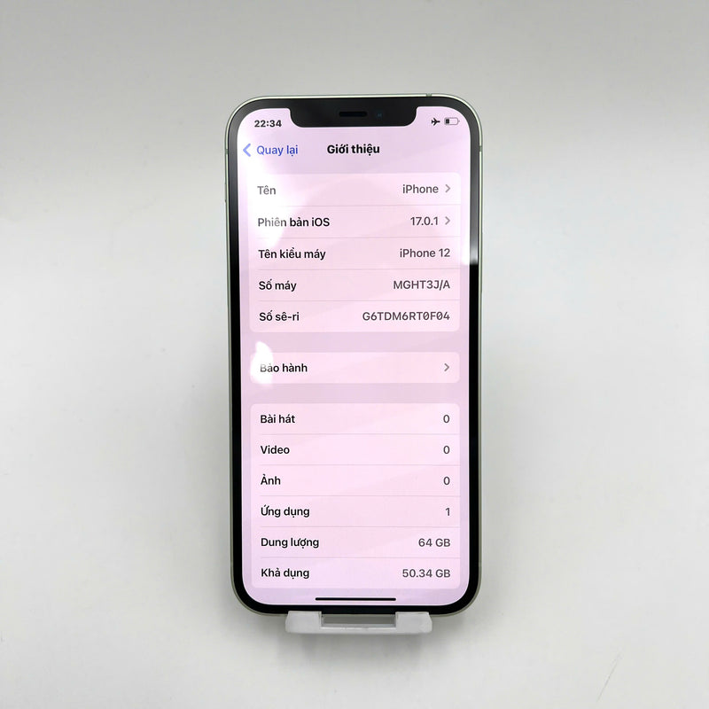 iPhone 12 64GB Xanh Lá 98% pin 85%  Máy đã trả hết tiền mạng dùng như Quốc tế Apple  - HH0662