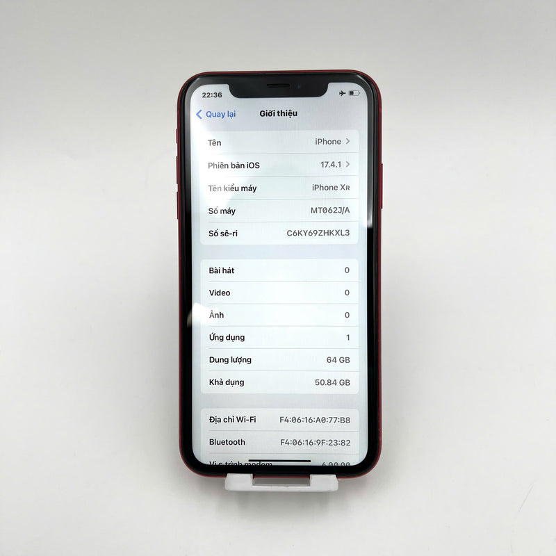 iPhone XR 64GB Đỏ 98% pin 94%  Máy đã trả hết tiền mạng dùng như Quốc tế Apple (Đã thay pin, xước viền) - HH0573