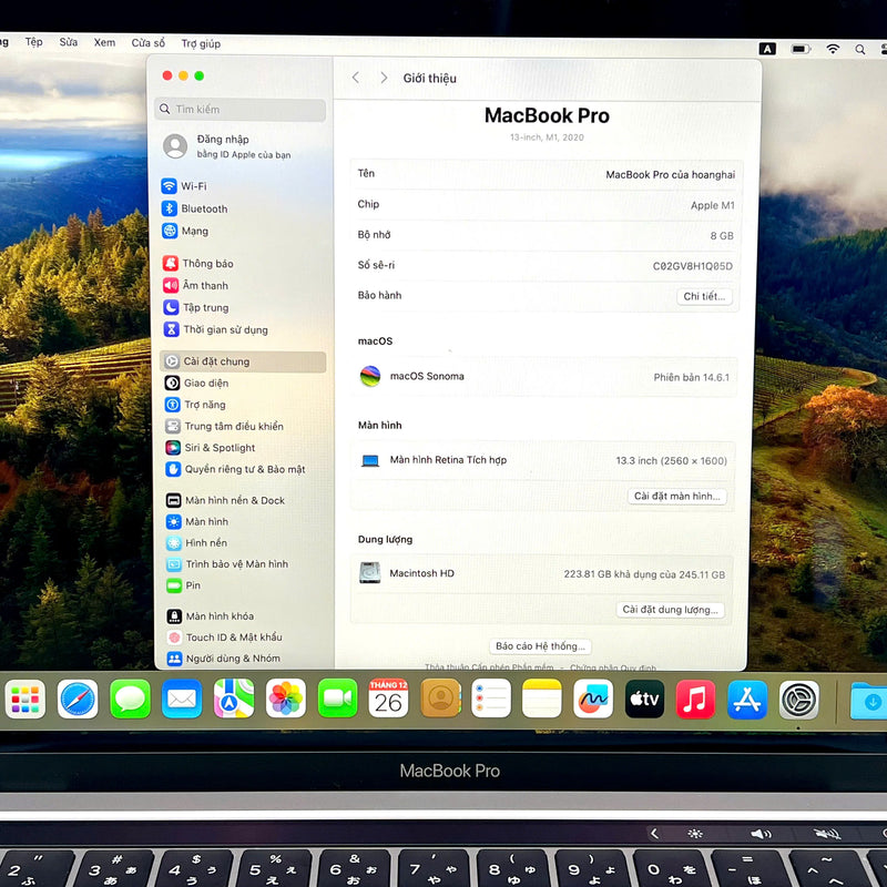 MacBook Pro 2020 13.3in Xám Apple M1/RAM 8GB/SSD 256GB 98% Sạc 43 lần BPTN