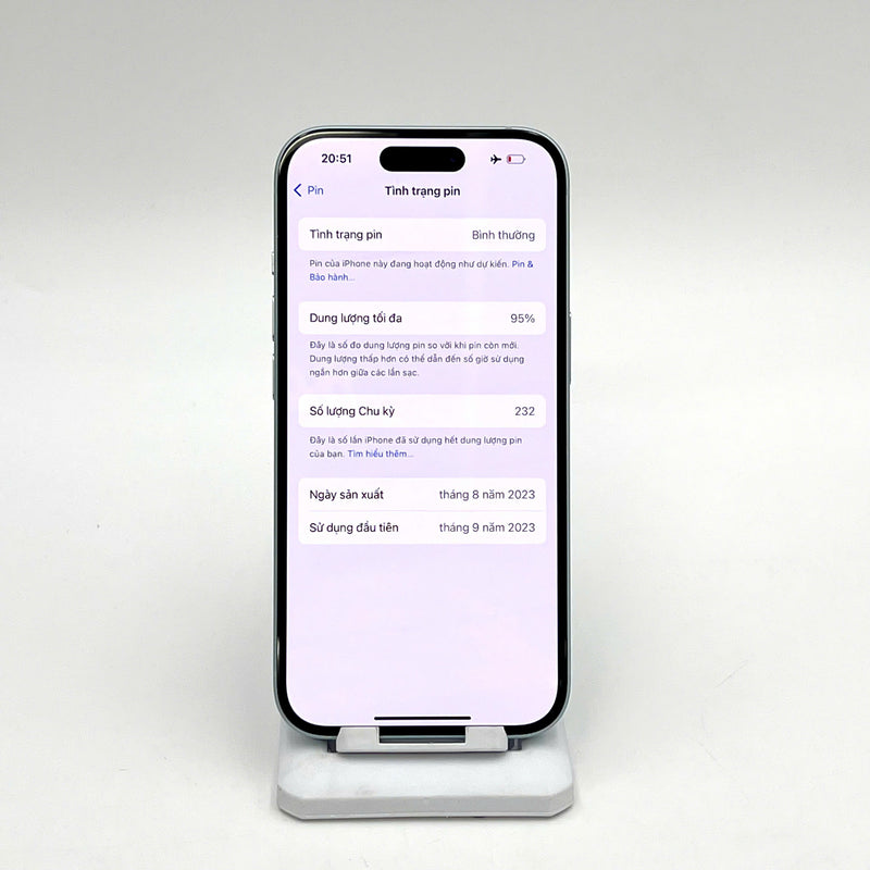 iPhone 15 128GB Xanh Dương 99% pin 95%  Quốc tế từ SB (Không dùng sim SB)  - HH3258