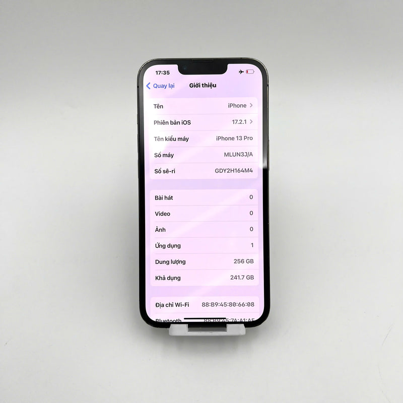 iPhone 13 Pro 256GB Đen 97% pin 89%  Máy đã trả hết tiền mạng dùng như Quốc tế Apple (Đốm camera 0.5x/3x -  Xước viền, viền Camera) - HH1224