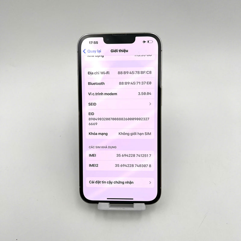 iPhone 13 Pro 128GB Bạc 98% pin 86%  Máy đã trả hết tiền mạng dùng như Quốc tế Apple  - HH2517