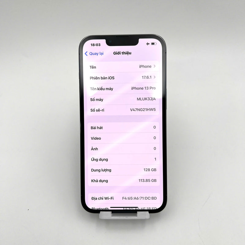 iPhone 13 Pro 128GB Xanh Dương 98% pin 85%  Máy đã trả hết tiền mạng dùng như Quốc tế Apple  - HH2287