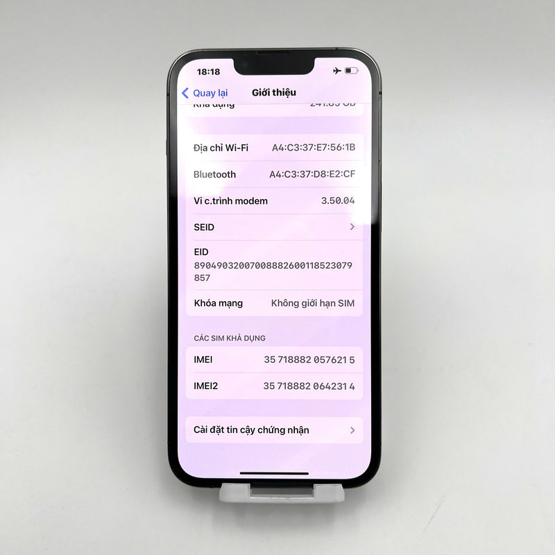 iPhone 13 Pro 256GB Đen 98% pin 88%  Quốc tế từ SB (Không dùng sim SB - Đốm camera 3x, xước viền) - HH6215