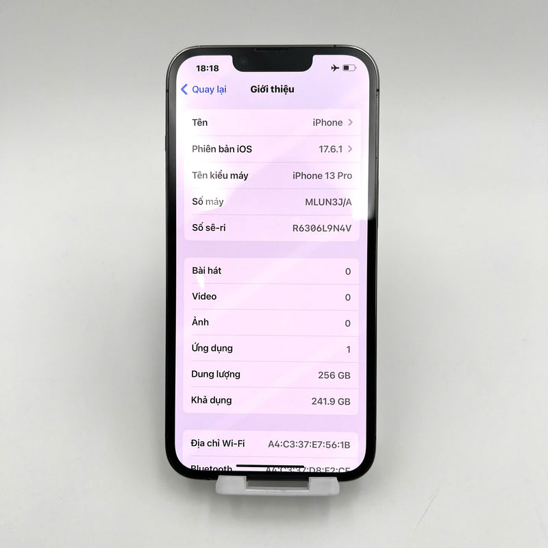 iPhone 13 Pro 256GB Đen 98% pin 88%  Quốc tế từ SB (Không dùng sim SB - Đốm camera 3x, xước viền) - HH6215