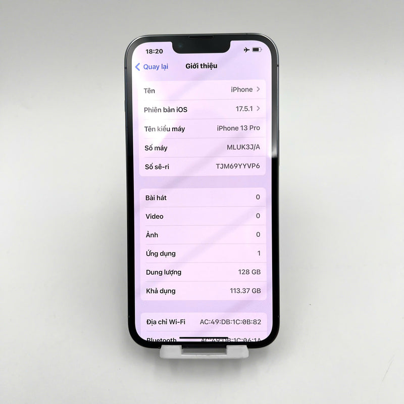iPhone 13 Pro 128GB Xanh Dương 98% pin 85%  Máy đã trả hết tiền mạng dùng như Quốc tế Apple  - HH5684