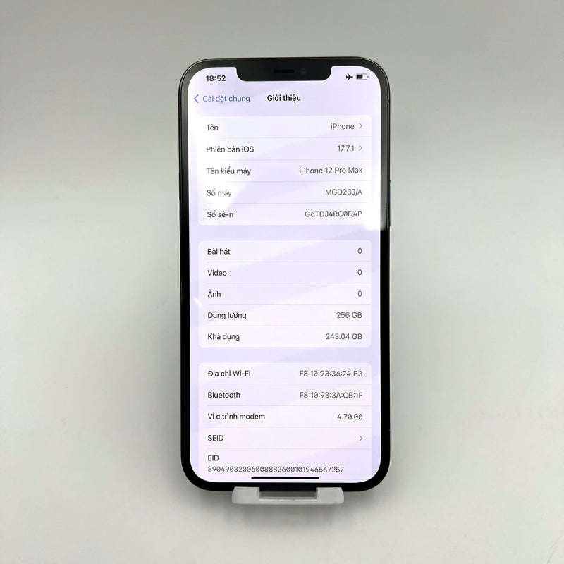 iPhone 12 Pro Max 256GB Xanh Dương 98% pin 85%  Máy đã trả hết tiền mạng dùng như Quốc tế Apple (xước viền, ám mặt lưng) - HH7765