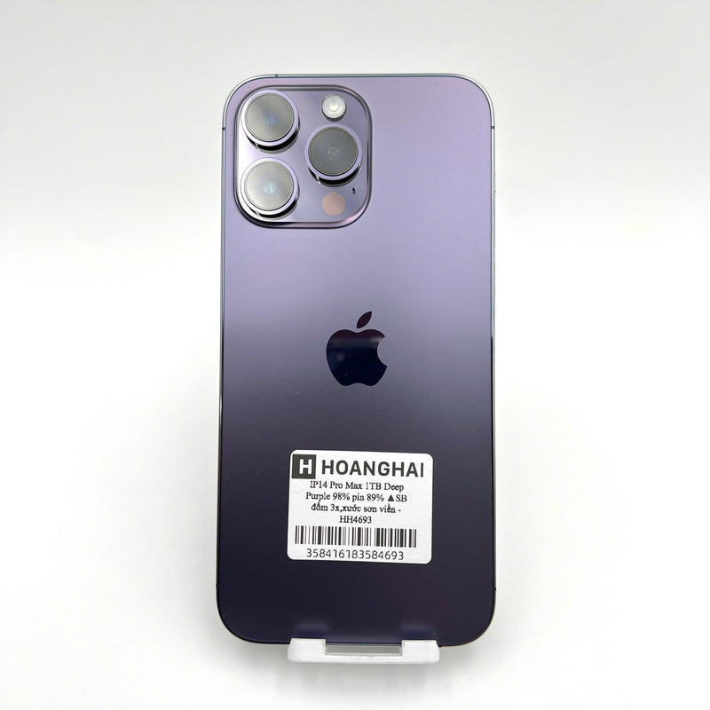 iPhone 14 Pro Max 1TB Tím 98% pin 89%  Quốc tế từ SB (Không dùng sim SB - Đốm camera 3x , xước sơn viền) - HH4693