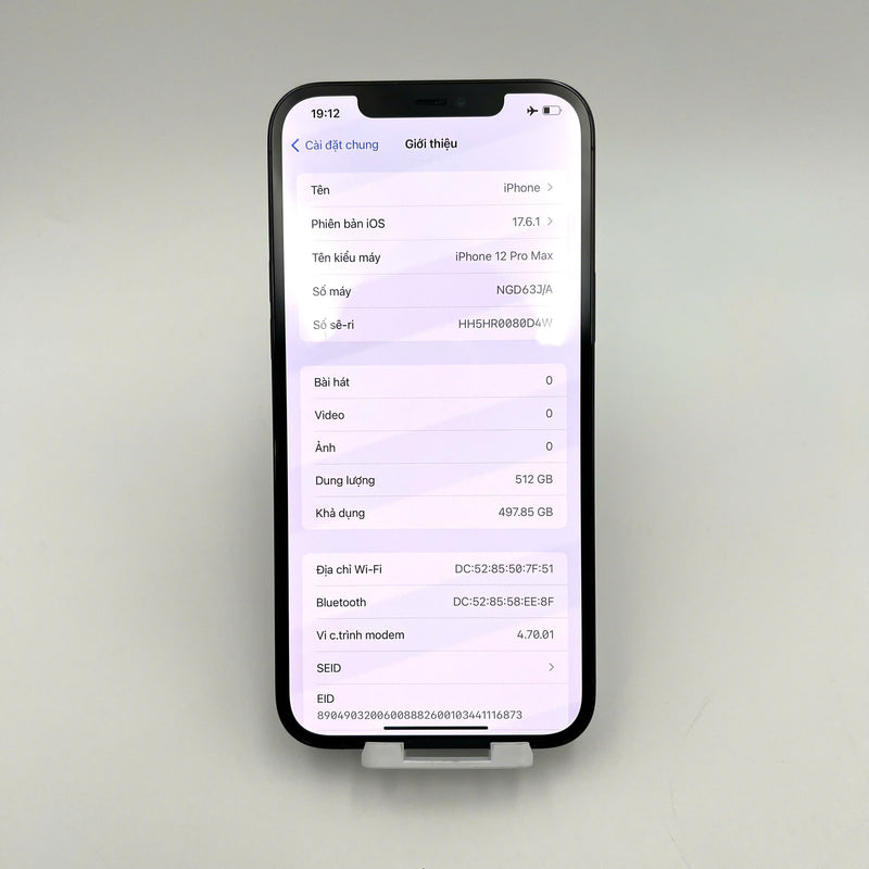 iPhone 12 Pro Max 512GB Xanh Dương 98% pin 88% DBH Máy đã trả hết tiền mạng dùng như Quốc tế Apple (Đốm camera 2.5x, màn xước) - HH3867