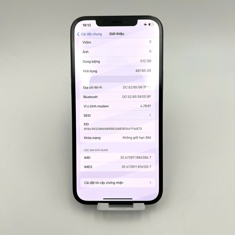 iPhone 12 Pro Max 512GB Xanh Dương 98% pin 88% DBH Máy đã trả hết tiền mạng dùng như Quốc tế Apple (Đốm camera 2.5x, màn xước) - HH3867
