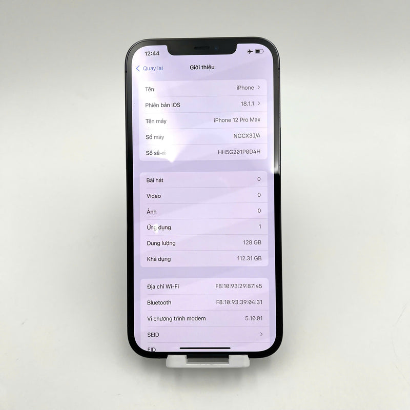 iPhone 12 Pro Max 128GB Xanh Dương 98% pin 86%  DBH Quốc tế từ SB (Không dùng sim SB - Đốm camera 2.5x, viền camera xước) - HH5742