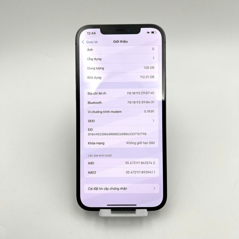 iPhone 12 Pro Max 128GB Xanh Dương 98% pin 86%  DBH Quốc tế từ SB (Không dùng sim SB - Đốm camera 2.5x, viền camera xước) - HH5742