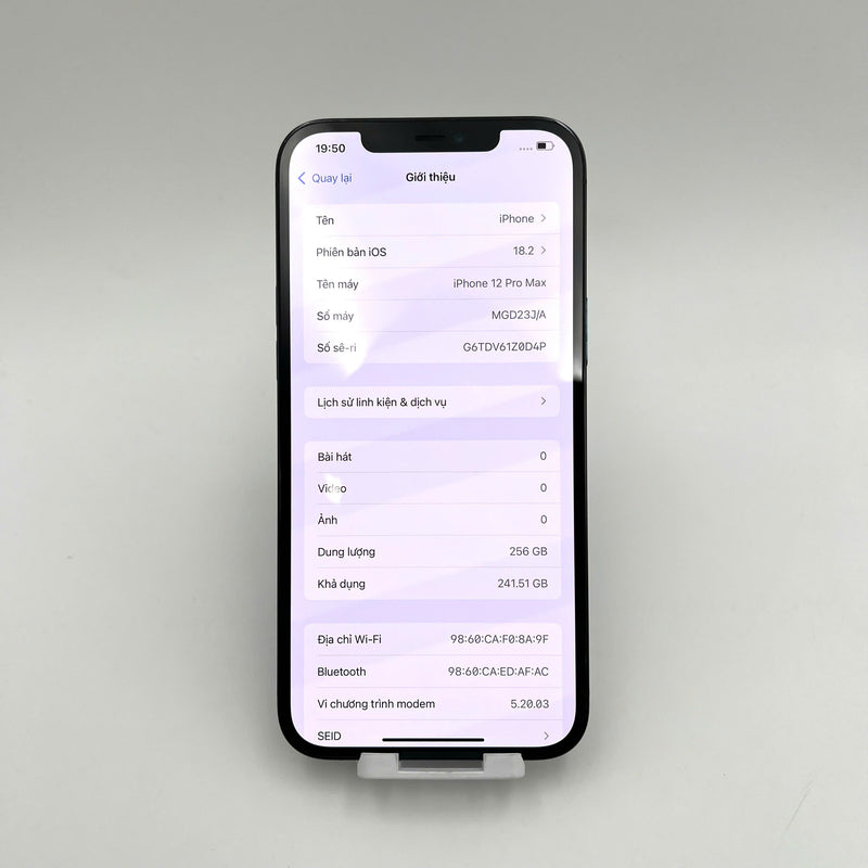 iPhone 12 Pro Max 256GB Xanh Dương 98% pin 88%  Quốc tế Apple (Đã thay pin Apple - Đốm camera chân dung 1x) - HH7366