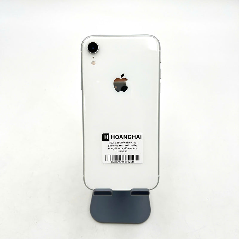 iPhone XR 128GB Trắng 97% pin 87%  Máy đã trả hết tiền mạng dùng như Quốc tế Apple (Đốm camera 1x, đốm xước màn ,xước viền) - HH9258