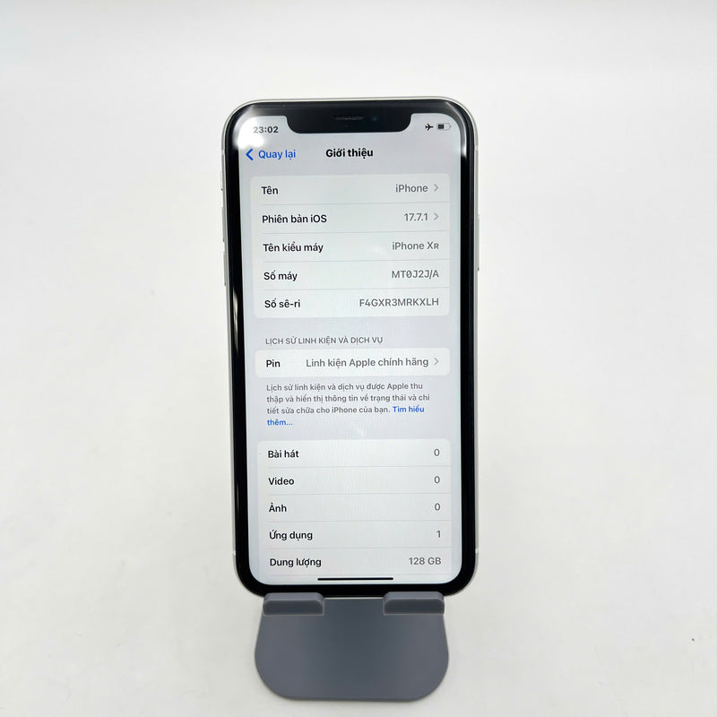 iPhone XR 128GB Trắng 97% pin 86%  Máy đã trả hết tiền mạng dùng như Quốc tế Apple (Thay pin Apple - Đốm camera 1x, xước màn, viền, đốm màn) - HH0015