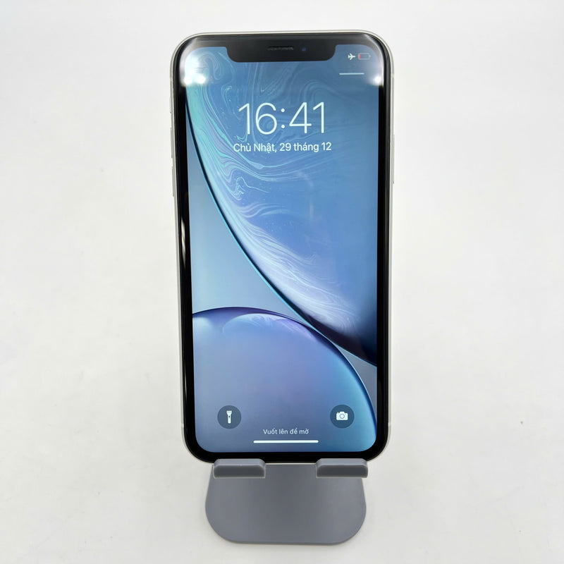 iPhone XR 128GB Trắng 98% pin 86%  Máy đã trả hết tiền mạng dùng như Quốc tế Apple  - HH1152