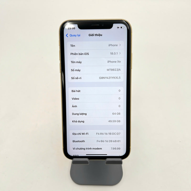 iPhone XR 64GB Vàng 98% pin 90%  Quốc tế Apple (Đã thay pin) - HH1817