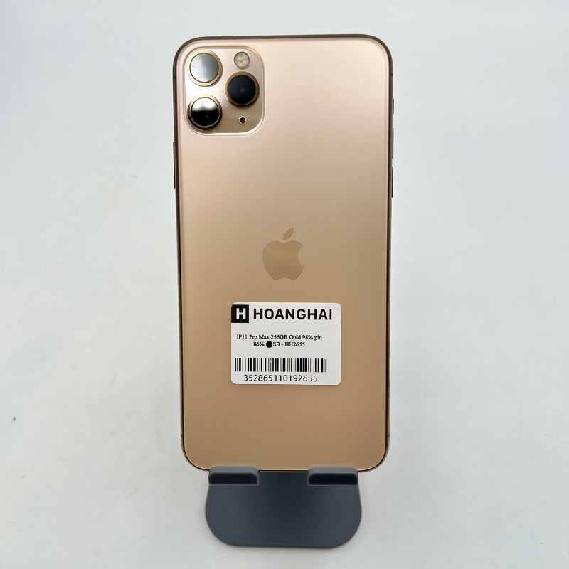 iPhone 11 Pro Max 256GB Vàng 98% pin 86%  Máy đã trả hết tiền mạng dùng như Quốc tế Apple  - HH2655