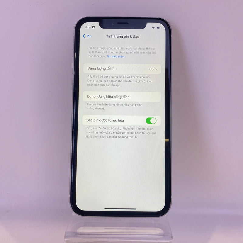 iPhone XR 128GB Trắng 98% pin 85% Quốc Tế Apple (Đốm camera 1x - Pin LKCH) HH1034