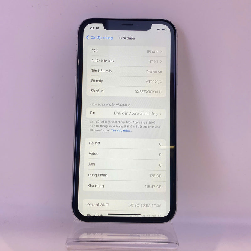 iPhone XR 128GB Trắng 98% pin 85% Quốc Tế Apple (Đốm camera 1x - Pin LKCH) HH1034