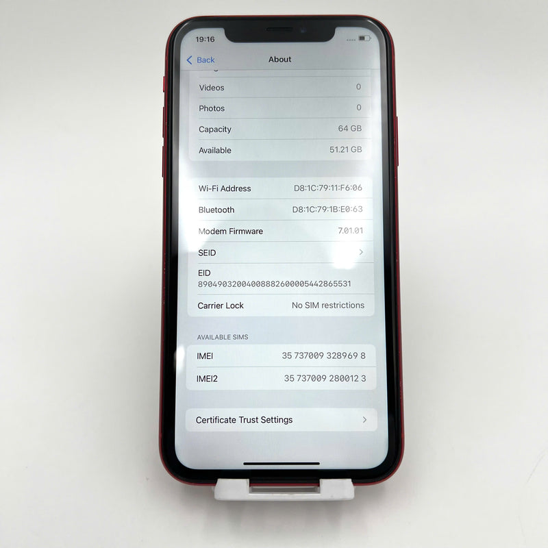 iPhone XR 64GB Đỏ 97% pin 100% Máy đã trả hết tiền mạng dùng như Quốc tế Apple (Đã thay pin, xước viền) - HH9698