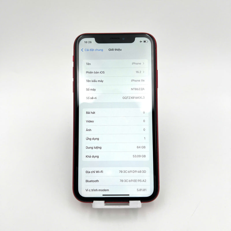 iPhone XR 64GB Đỏ 97% pin 100% DBH Máy đã trả hết tiền mạng dùng như Quốc tế Apple (Đã thay pin - Đốm camera 1x, đốm màn, xước lưng, màn, viền) - HH6835