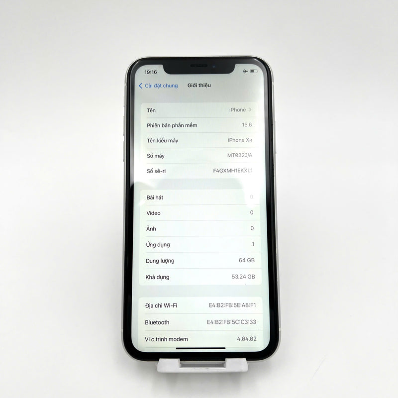 iPhone XR 64GB Trắng 98% pin 100% Máy đã trả hết tiền mạng dùng như Quốc tế Apple (Đã thay pin - Đốm camera 1x, Đốm màn, xước viền) HH0200