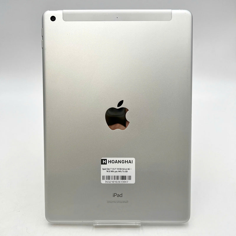 iPad Gen 7 2019 10.2in 32GB Bạc 4G + Wifi 98% pin 94% từ SB