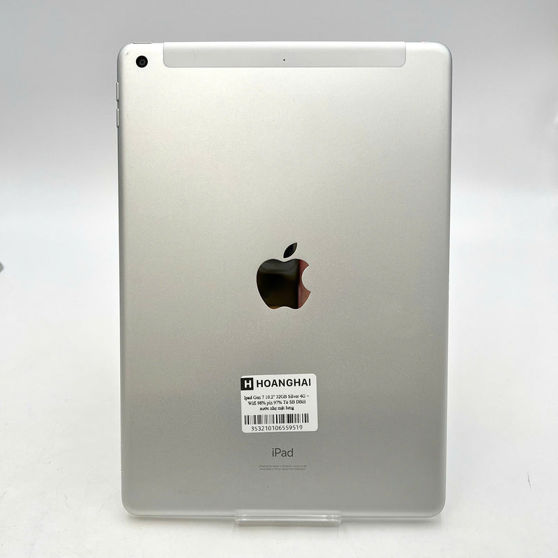 iPad Gen 7 2019 10.2in 32GB Bạc 4G + Wifi 98% pin 97% DBH từ SB (Mặt lưng xước nhẹ)