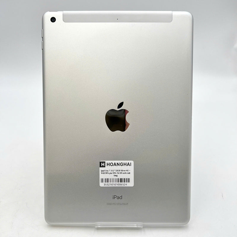 iPad Gen 7 2019 10.2in 32GB Bạc 4G + Wifi 98% pin 98% từ SB (Mặt lưng xước nhẹ)