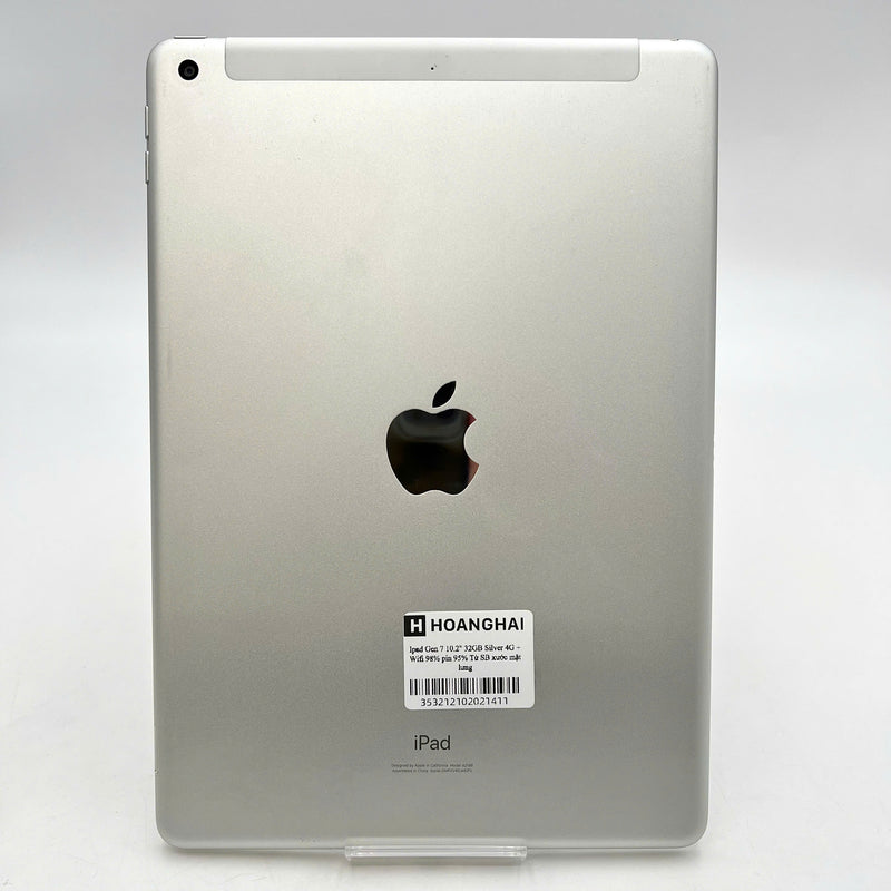 iPad Gen 7 2019 10.2in 32GB Bạc 4G + Wifi 98% pin 95% từ SB (Mặt lưng xước nhẹ)