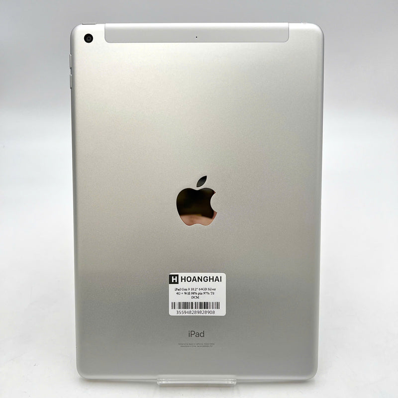 iPad Gen 9 10.2in 2021 64GB Bạc 4G + Wifi 98% pin 97%  từ DCM