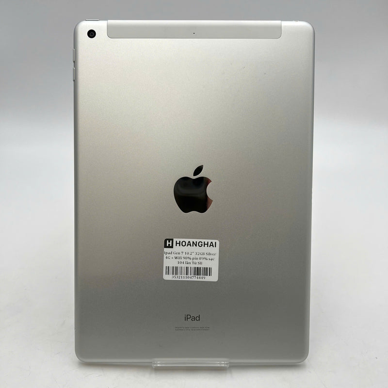 iPad Gen 7 2019  10.2in 32GB Bạc 4G + Wifi 98% pin 89% từ SB sạc 104 lần