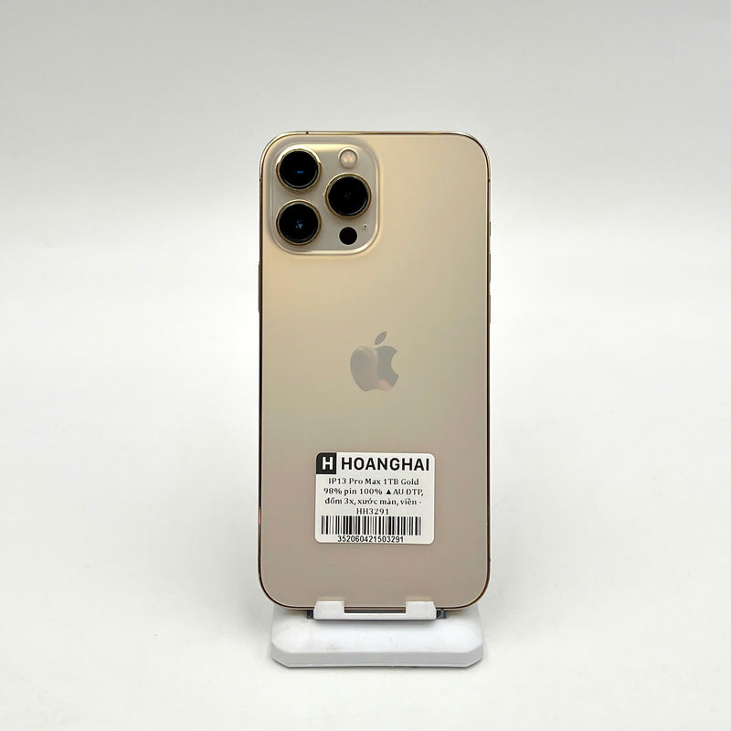 iPhone 13 Pro Max 1TB Vàng 98% pin 100% Quốc tế từ AU (Không dùng sim AU - Đã thay pin - Đốm camera 3x, xước màn, viền) - HH3291