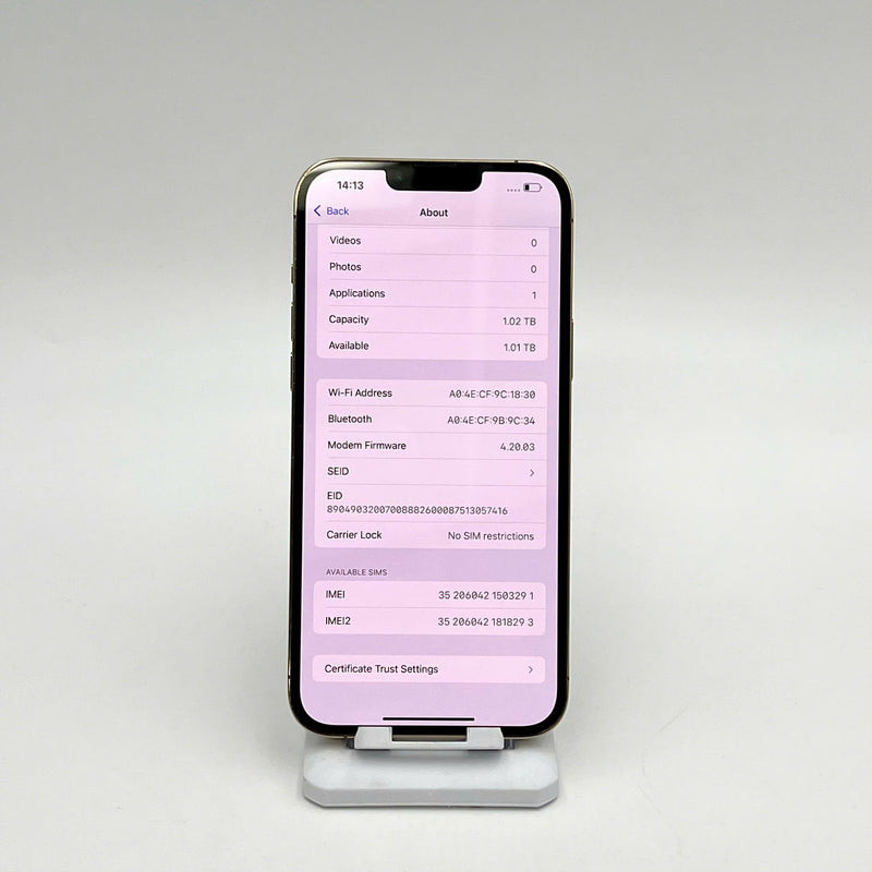 iPhone 13 Pro Max 1TB Vàng 98% pin 100% Quốc tế từ AU (Không dùng sim AU - Đã thay pin - Đốm camera 3x, xước màn, viền) - HH3291