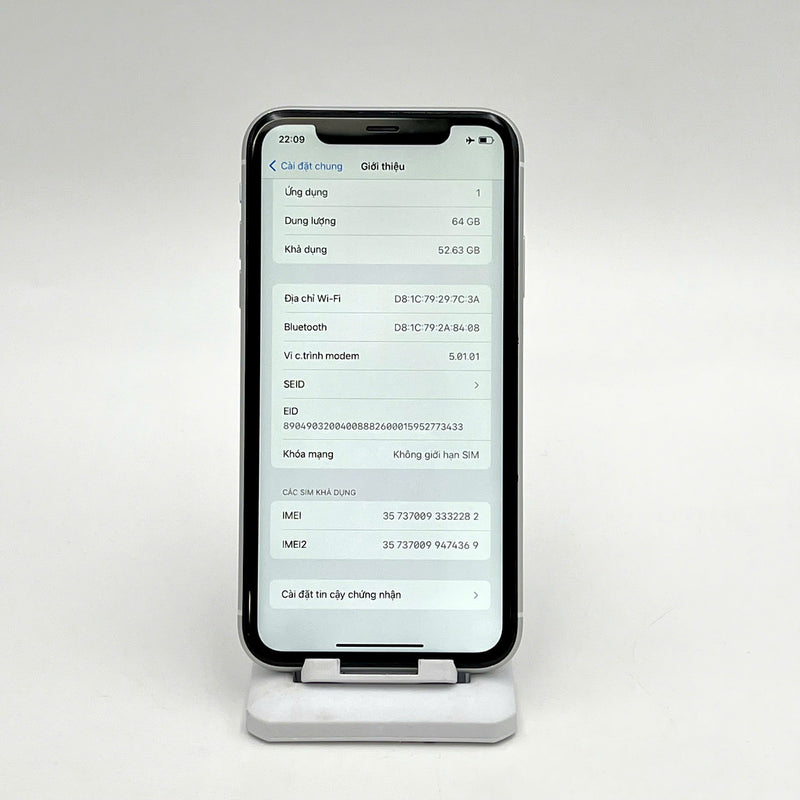 iPhone XR 64GB Trắng 98% pin 100% Máy đã trả hết tiền mạng dùng như Quốc tế Apple (Đã thay pin, xước màn) - HH2282