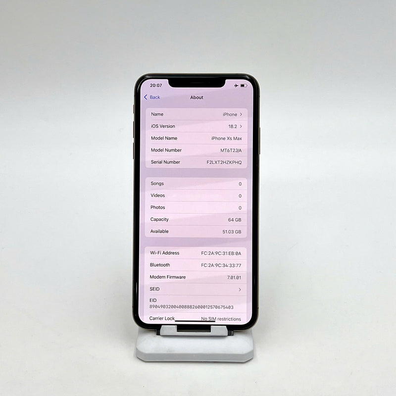 iPhone XS Max 64GB Vàng 98% pin 100% Máy đã trả hết tiền mạng dùng như Quốc tế Apple (Đã thay pin - Đốm camera 1x) - HH3193