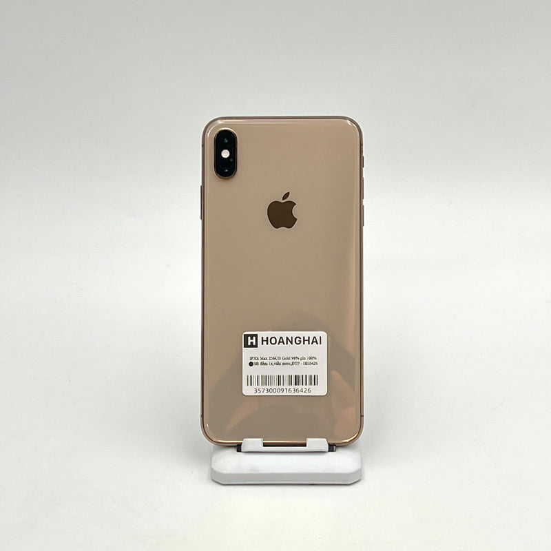 iPhone XS Max 256GB Vàng 98% pin 100% Máy đã trả hết tiền mạng dùng như Quốc tế Apple (Đã thay pin - Đốm camera 1x, viền xước) - HH6426