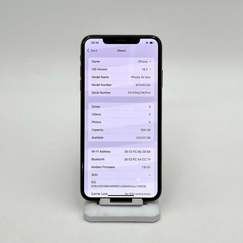 iPhone XS Max 256GB Vàng 98% pin 100% Máy đã trả hết tiền mạng dùng như Quốc tế Apple (Đã thay pin - Đốm camera 1x, viền xước) - HH6426