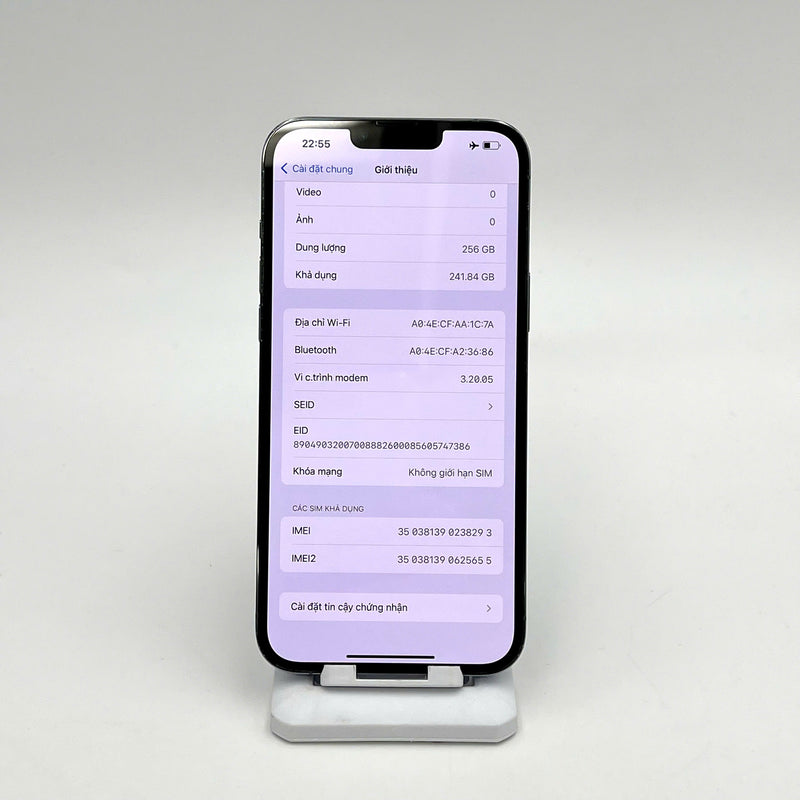 iPhone 13 Pro Max 256GB Xanh Dương 98% pin 100% Quốc tế Apple bản ÚC (Đã thay pin, thay màn Apple - Đốm camera 3x, xước viền) - HH8293
