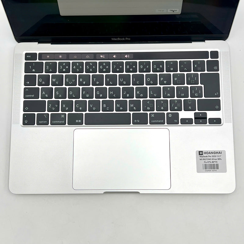 MacBook Pro 2020 13.3in Bạc Apple M1 /RAM 8GB/SSD 256GB 98% Sạc 96 lần BPTN