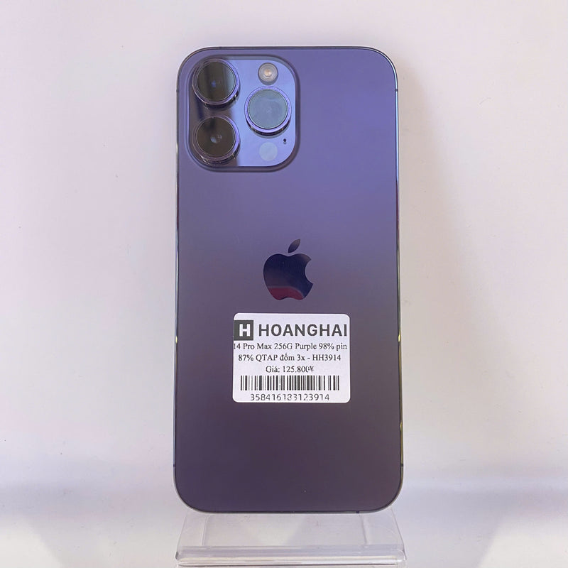 iPhone 14 Pro Max 256GB Tím 98% pin 87%  Quốc tế Apple (Đốm camera 3x) - HH3914