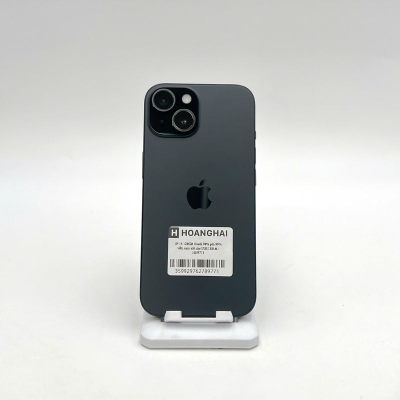 iPhone 15 128GB Đen 98% pin 99%  DBH Quốc tế từ SB (Không dùng sim SB - viền camera sứt nhẹ)  - HH9771