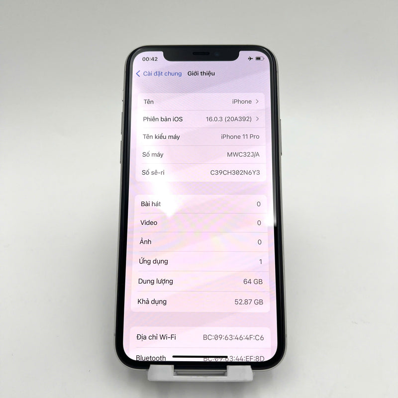 iPhone 11 Pro 64GB Bạc 98% pin 100% Máy đã trả hết tiền mạng dùng như Quốc tế Apple (Đã thay pin) - HH7595