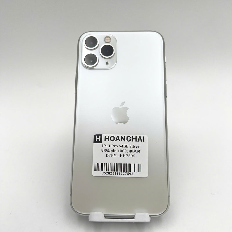 iPhone 11 Pro 64GB Bạc 98% pin 100% Máy đã trả hết tiền mạng dùng như Quốc tế Apple (Đã thay pin) - HH7595