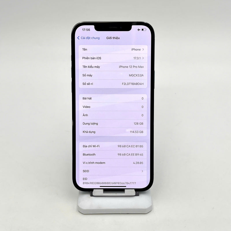 iPhone 12 Pro Max 128GB Xanh Dương 98% pin 100% Máy đã trả hết tiền mạng dùng như Quốc tế Apple (Đã thay pin - Đốm camera 1x/2.5x, màn và viền xước)  - HH6717