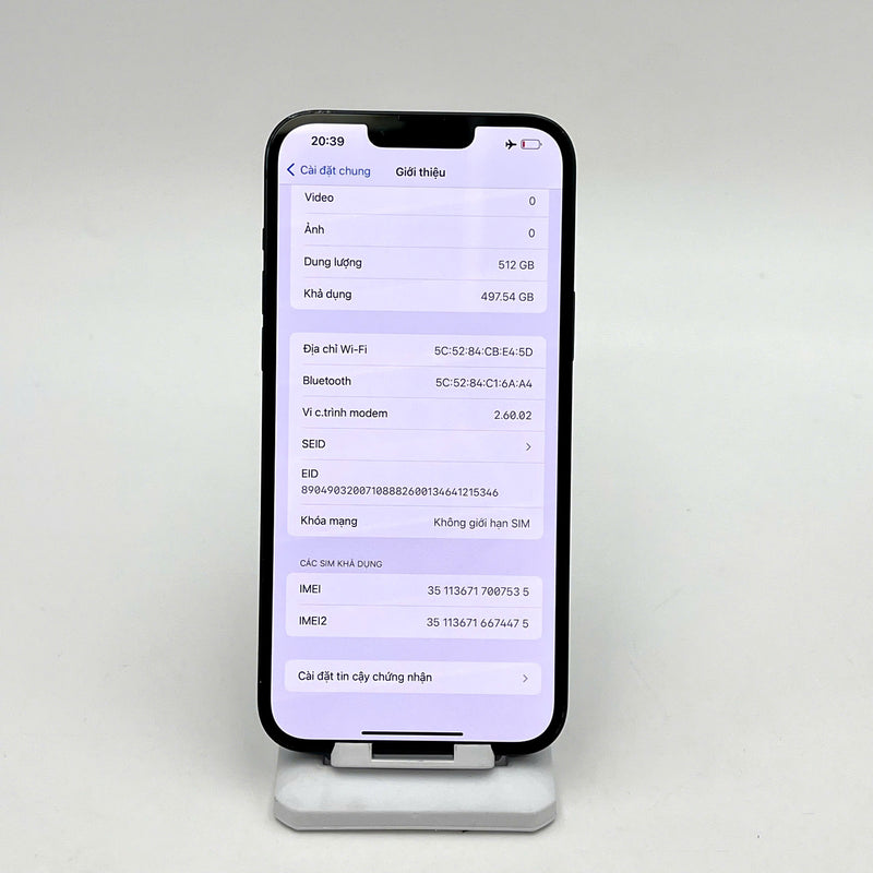 iPhone 14 Plus 512GB Đen 98% pin 89%  Quốc tế từ SB (Không dùng sim SB - máy xước) - HH7535