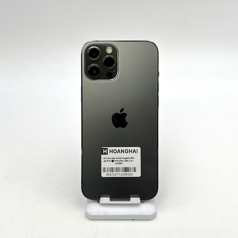 iPhone 12 Pro Max 256GB Đen 98% pin 87% DBH  Máy đã trả hết tiền mạng dùng như Quốc tế Apple (Đốm camera 2.5x) - HH9205