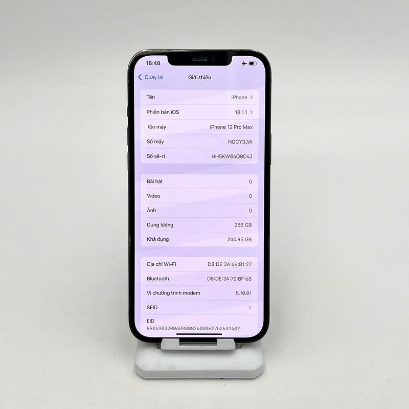 iPhone 12 Pro Max 256GB Đen 98% pin 87% DBH  Máy đã trả hết tiền mạng dùng như Quốc tế Apple (Đốm camera 2.5x) - HH9205