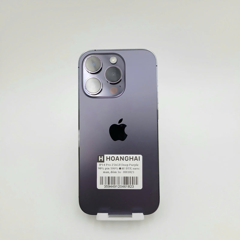 iPhone 14 Pro 256GB Tím 98% pin 100% Máy đã trả hết tiền mạng dùng như Quốc tế Apple (Đã thay pin - Đốm camera 3x, xước màn) - HH1823